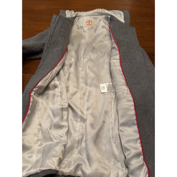 Size 14 Brooks Brothers Red Fleece Gray Toggle Coat Hooded Wool - Picture 12 of 16